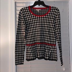 Houndstooth Peplum Sweater Banana Republic Large
